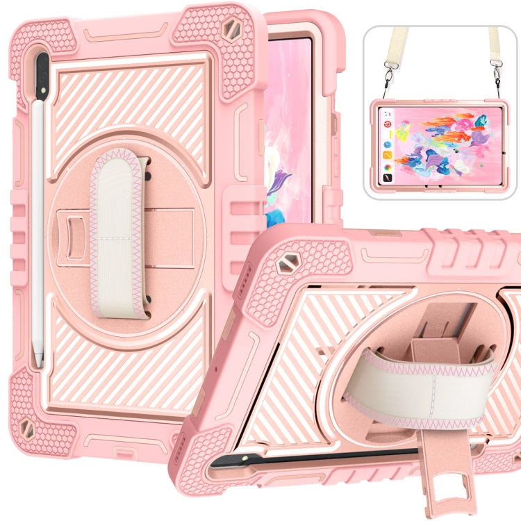 360 Degree Rotation Contrast Color Silicone+PC Tablet Case, For Samsung Galaxy Tab S7 / S8