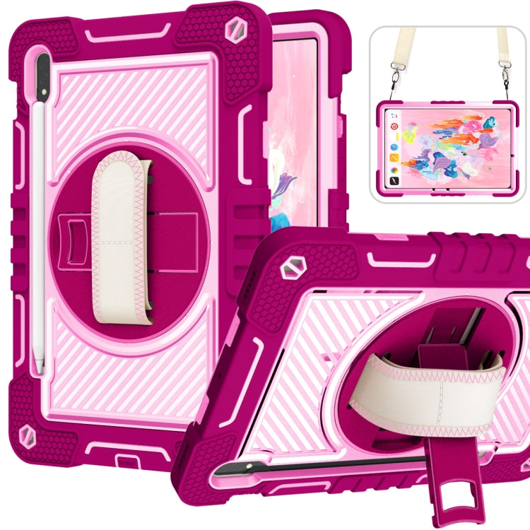 360 Degree Rotation Contrast Color Silicone+PC Tablet Case, For Samsung Galaxy Tab S7 / S8