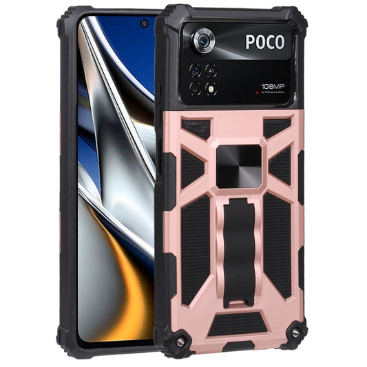 Shockproof TPU + PC Magnetic Protective Phone Case with Holder, For Xiaomi Poco X4 Pro 5G, For Samsung Galaxy A73 5G