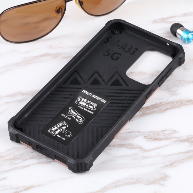 Shockproof TPU + PC Magnetic Protective Phone Case with Holder, For Samsung Galaxy A33 5G