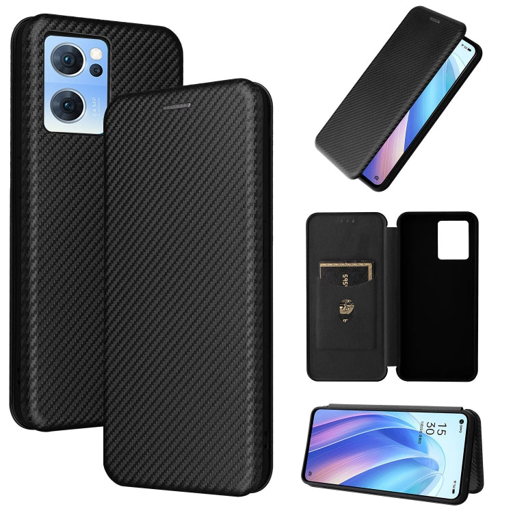 Carbon Fiber Texture Magnetic Leather Phone Case, For OPPO A57 5G, For OPPO Reno7 4G / F21 Pro 4G, For Samsung Galaxy M33 5G, For Sharp Simple Sumaho 6, For Sharp Aquos R7
