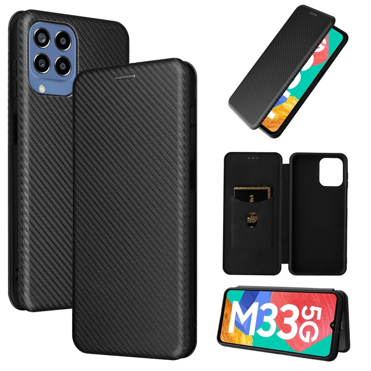 Carbon Fiber Texture Magnetic Leather Phone Case, For OPPO A57 5G, For OPPO Reno7 4G / F21 Pro 4G, For Samsung Galaxy M33 5G, For Sharp Simple Sumaho 6, For Sharp Aquos R7