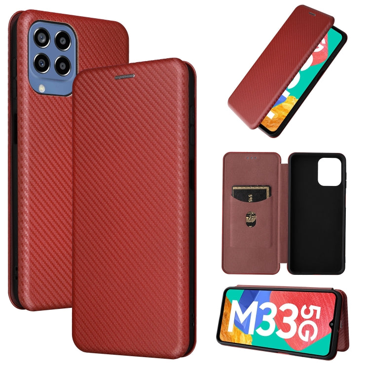 Carbon Fiber Texture Magnetic Leather Phone Case, For OPPO A57 5G, For OPPO Reno7 4G / F21 Pro 4G, For Samsung Galaxy M33 5G, For Sharp Simple Sumaho 6, For Sharp Aquos R7