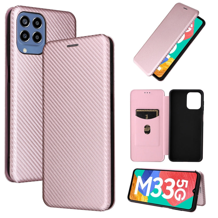 Carbon Fiber Texture Magnetic Leather Phone Case, For OPPO A57 5G, For OPPO Reno7 4G / F21 Pro 4G, For Samsung Galaxy M33 5G, For Sharp Simple Sumaho 6, For Sharp Aquos R7