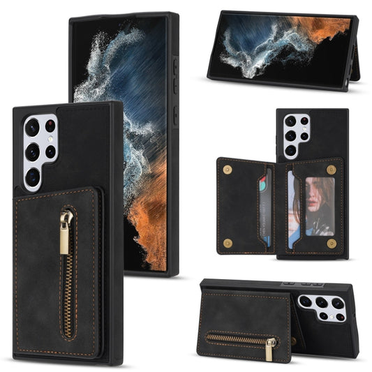 Zipper Card Holder Phone Case, For Samsung Galaxy S22 Ultra 5G, For Samsung Galaxy A53 5G