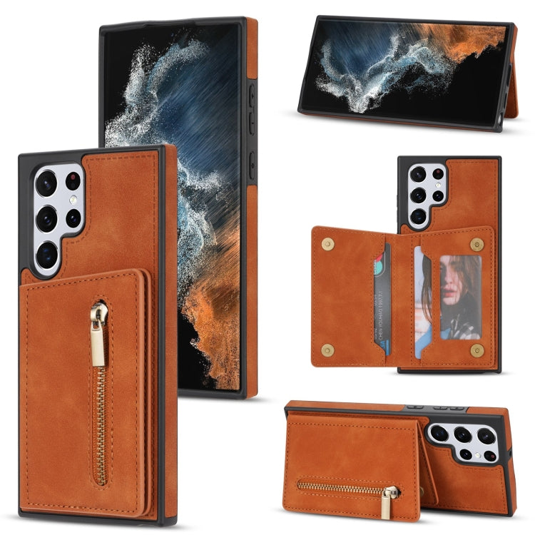 Zipper Card Holder Phone Case, For Samsung Galaxy S22 Ultra 5G, For Samsung Galaxy A53 5G