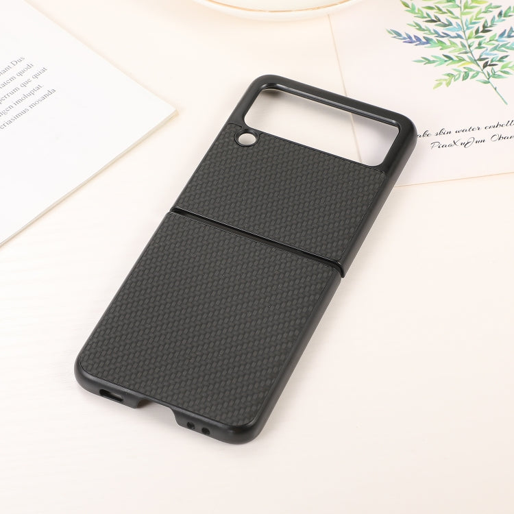 Carbon Fiber Texture PU Leather Phone Case, For Samsung Galaxy Z Flip3 5G