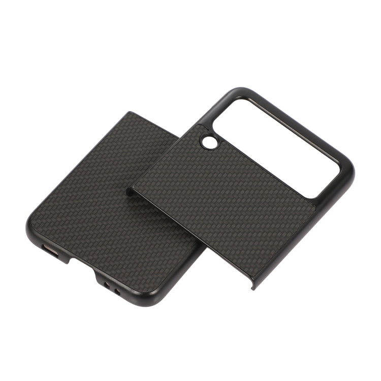 Carbon Fiber Texture PU Leather Phone Case, For Samsung Galaxy Z Flip3 5G