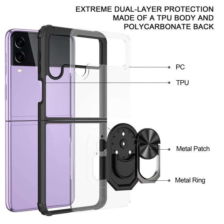 Transparent TPU + Acrylic Ring Holder Phone Case, For Samsung Galaxy Z Flip4 5G