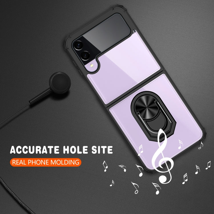 Transparent TPU + Acrylic Ring Holder Phone Case, For Samsung Galaxy Z Flip4 5G