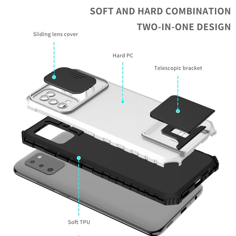 Stereoscopic Holder Sliding Camshield Phone Case, For Samsung Galaxy A02s US, For Samsung Galaxy A02s EU, For Samsung Galaxy A03 164mm, For Samsung Galaxy A03 166mm, For Samsung Galaxy A03s EU, For Samsung Galaxy A12 5G