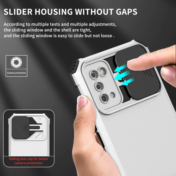 Stereoscopic Holder Sliding Camshield Phone Case, For Samsung Galaxy A02s US, For Samsung Galaxy A02s EU, For Samsung Galaxy A03 164mm, For Samsung Galaxy A03 166mm, For Samsung Galaxy A03s EU, For Samsung Galaxy A12 5G