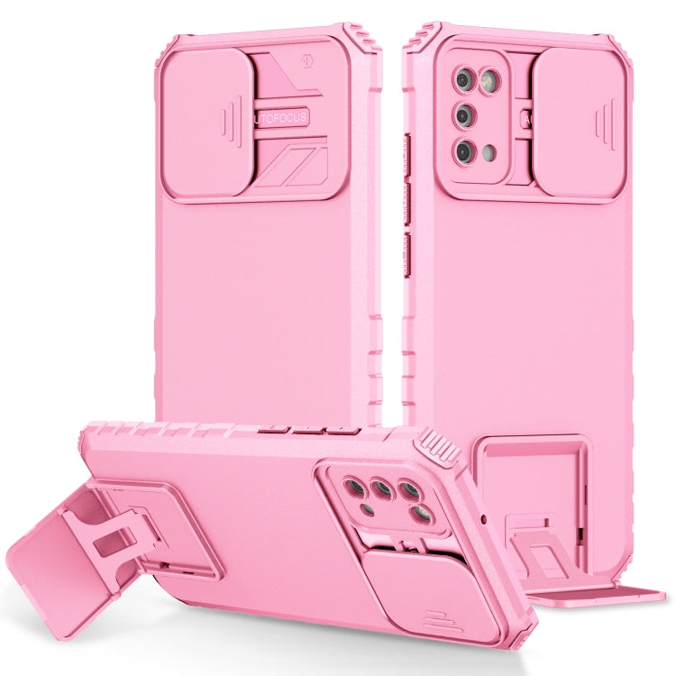 Stereoscopic Holder Sliding Camshield Phone Case, For Samsung Galaxy A02s US, For Samsung Galaxy A02s EU, For Samsung Galaxy A03 164mm, For Samsung Galaxy A03 166mm, For Samsung Galaxy A03s EU, For Samsung Galaxy A12 5G