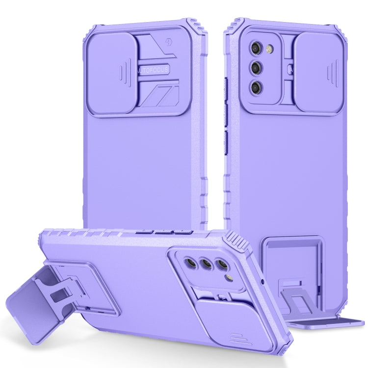 Stereoscopic Holder Sliding Camshield Phone Case, For Samsung Galaxy A02s US, For Samsung Galaxy A02s EU, For Samsung Galaxy A03 164mm, For Samsung Galaxy A03 166mm, For Samsung Galaxy A03s EU, For Samsung Galaxy A12 5G