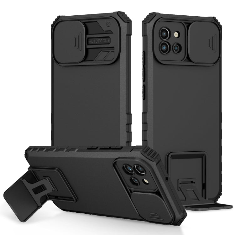 Stereoscopic Holder Sliding Camshield Phone Case, For Samsung Galaxy A02s US, For Samsung Galaxy A02s EU, For Samsung Galaxy A03 164mm, For Samsung Galaxy A03 166mm, For Samsung Galaxy A03s EU, For Samsung Galaxy A12 5G