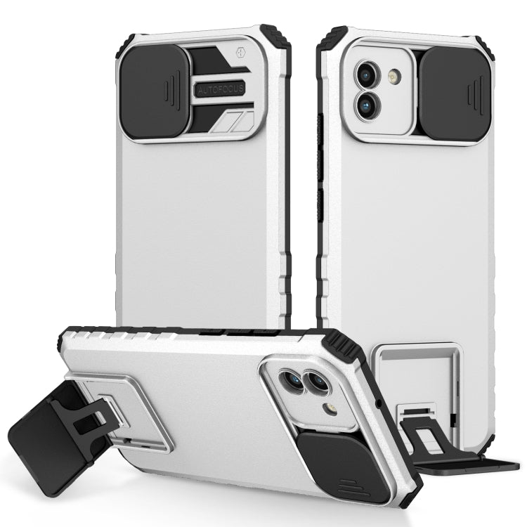 Stereoscopic Holder Sliding Camshield Phone Case, For Samsung Galaxy A02s US, For Samsung Galaxy A02s EU, For Samsung Galaxy A03 164mm, For Samsung Galaxy A03 166mm, For Samsung Galaxy A03s EU, For Samsung Galaxy A12 5G