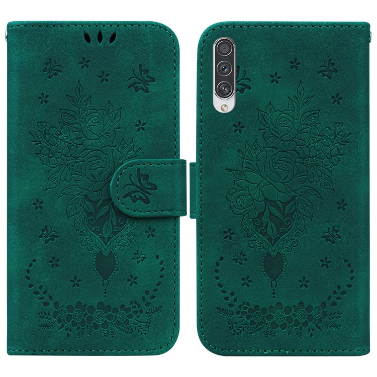 Butterfly Rose Embossed Leather Phone Case