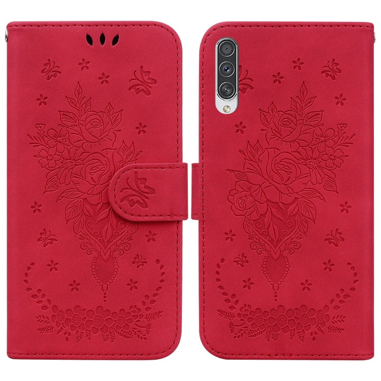 Butterfly Rose Embossed Leather Phone Case