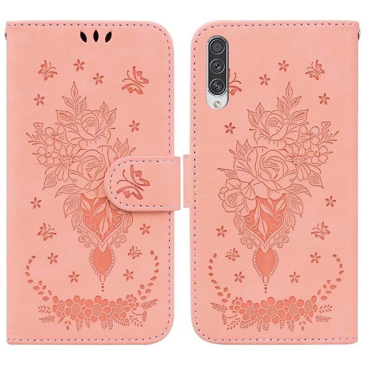 Butterfly Rose Embossed Leather Phone Case