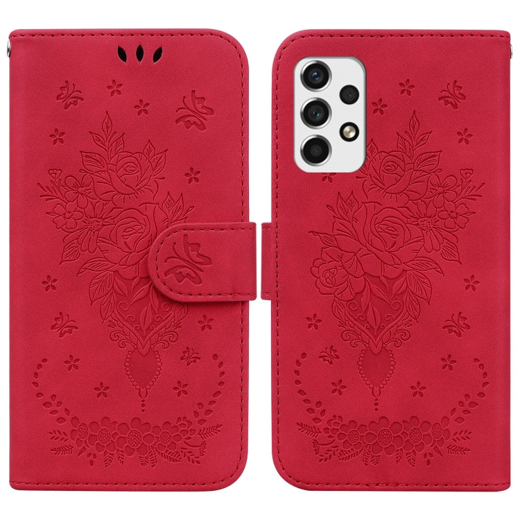Butterfly Rose Embossed Leather Phone Case