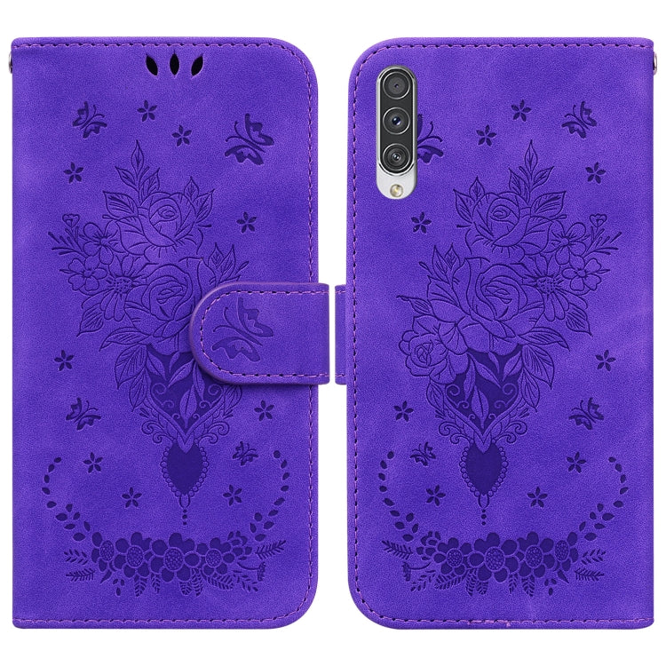 Butterfly Rose Embossed Leather Phone Case