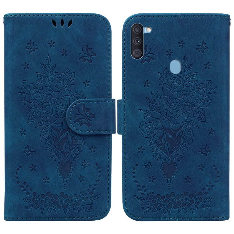 Butterfly Rose Embossed Leather Phone Case