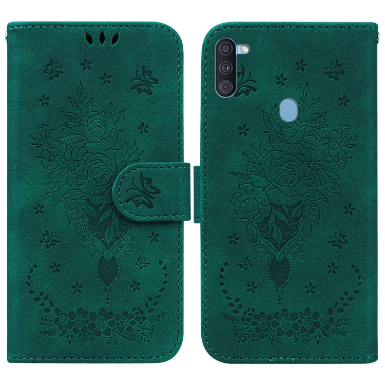 Butterfly Rose Embossed Leather Phone Case