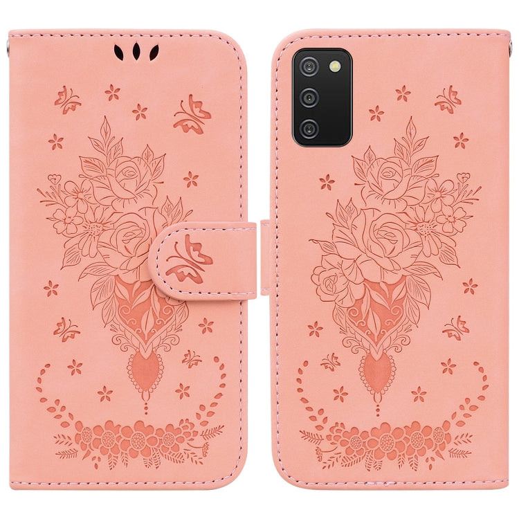 Butterfly Rose Embossed Leather Phone Case