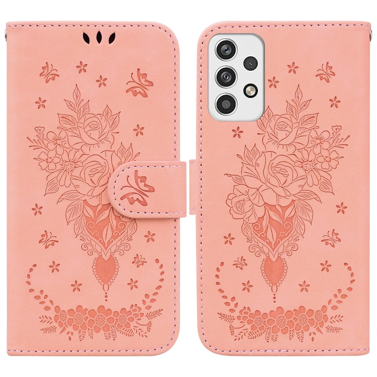 Butterfly Rose Embossed Leather Phone Case