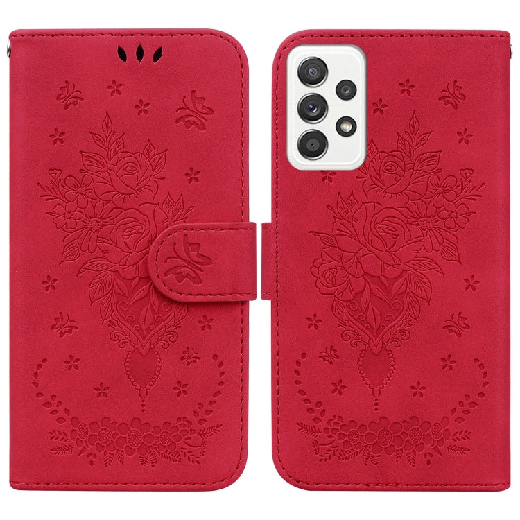 Butterfly Rose Embossed Leather Phone Case