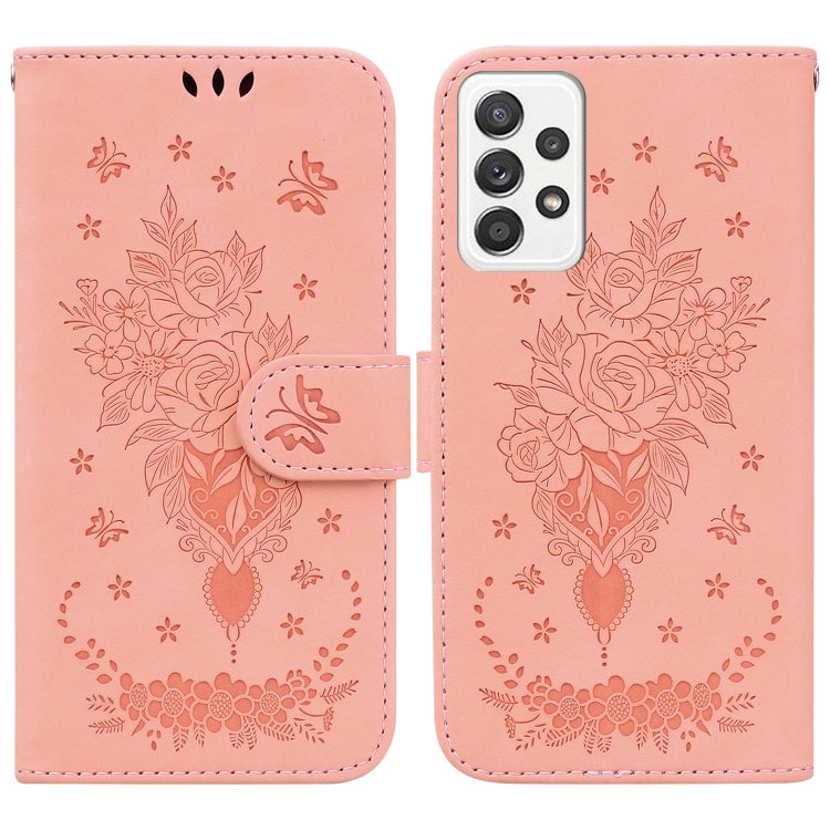 Butterfly Rose Embossed Leather Phone Case