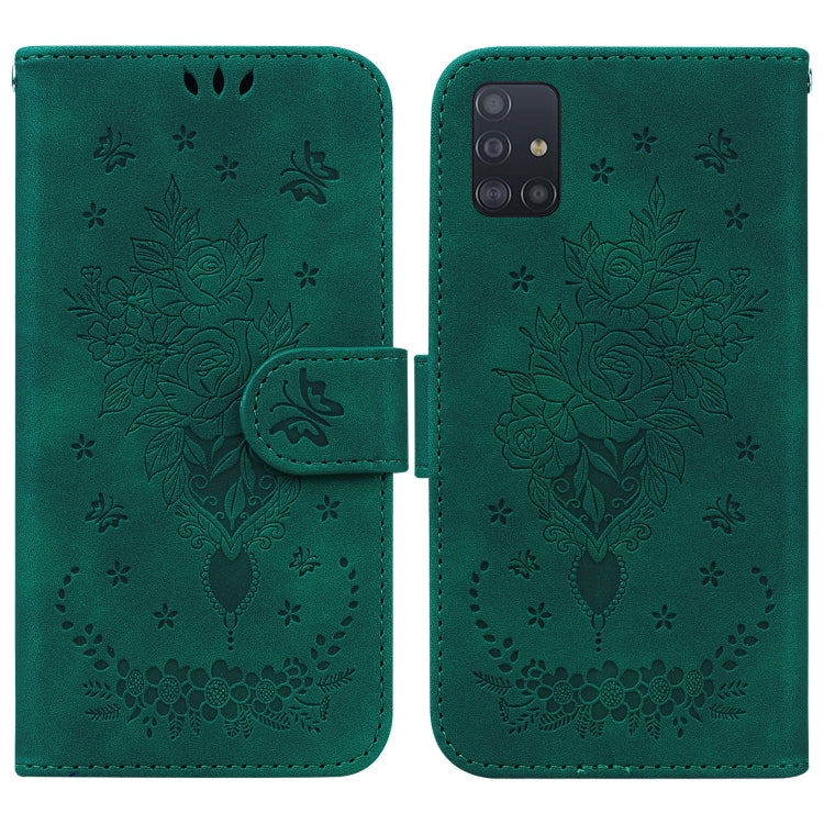 Butterfly Rose Embossed Leather Phone Case