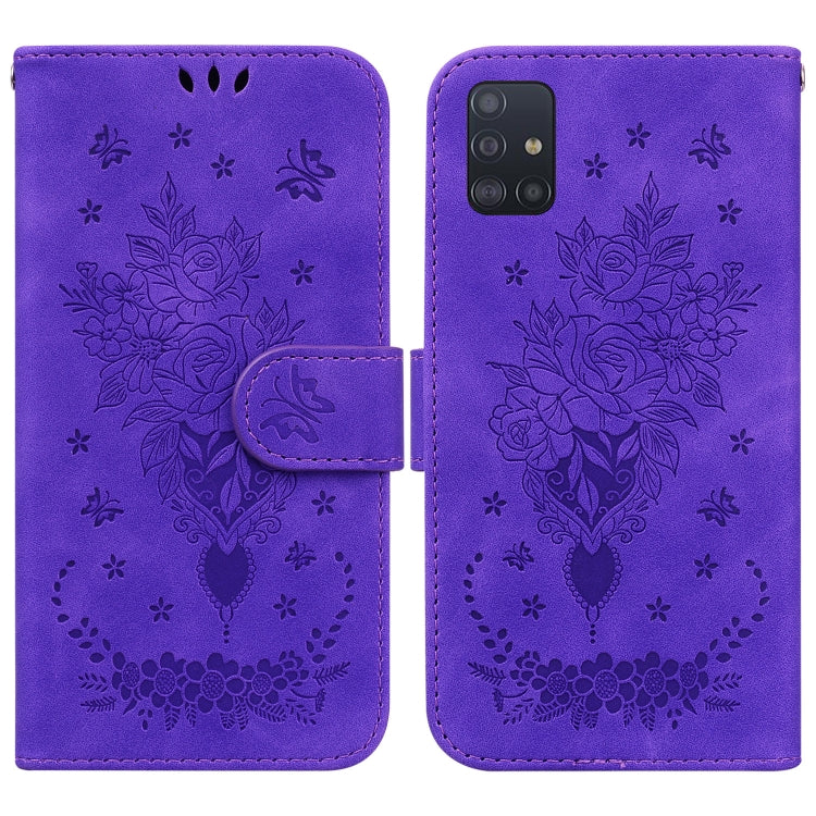 Butterfly Rose Embossed Leather Phone Case