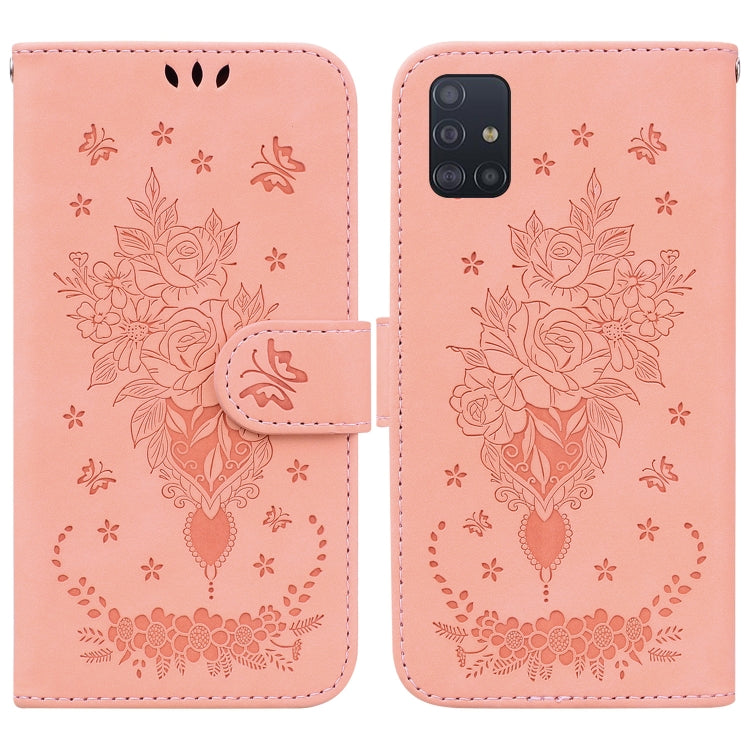 Butterfly Rose Embossed Leather Phone Case