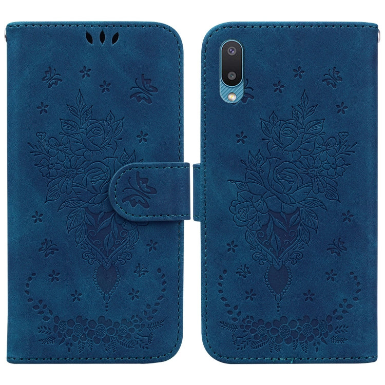 Butterfly Rose Embossed Leather Phone Case