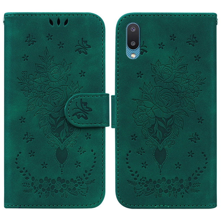 Butterfly Rose Embossed Leather Phone Case