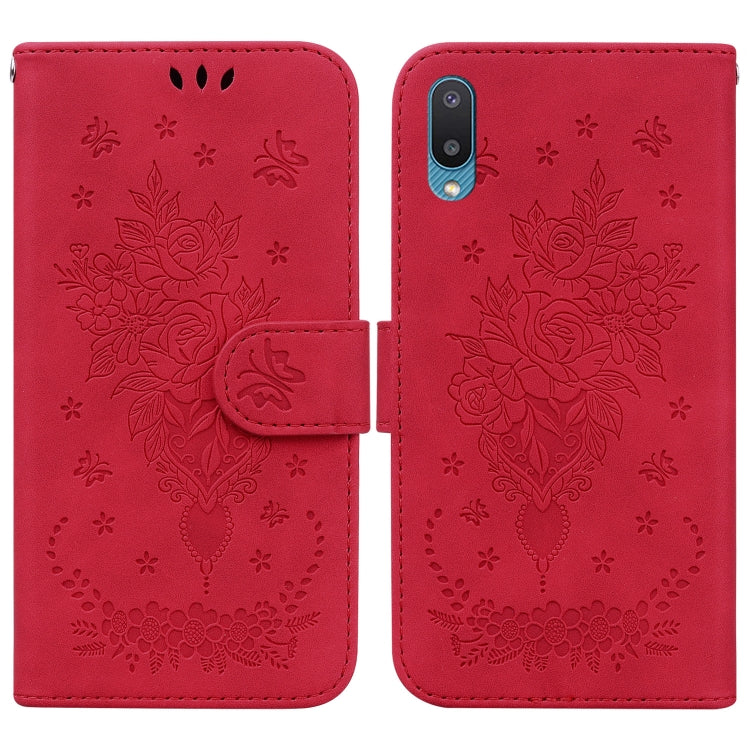 Butterfly Rose Embossed Leather Phone Case