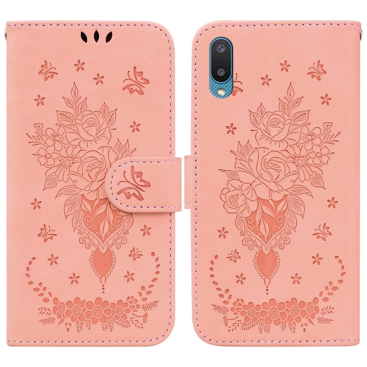 Butterfly Rose Embossed Leather Phone Case