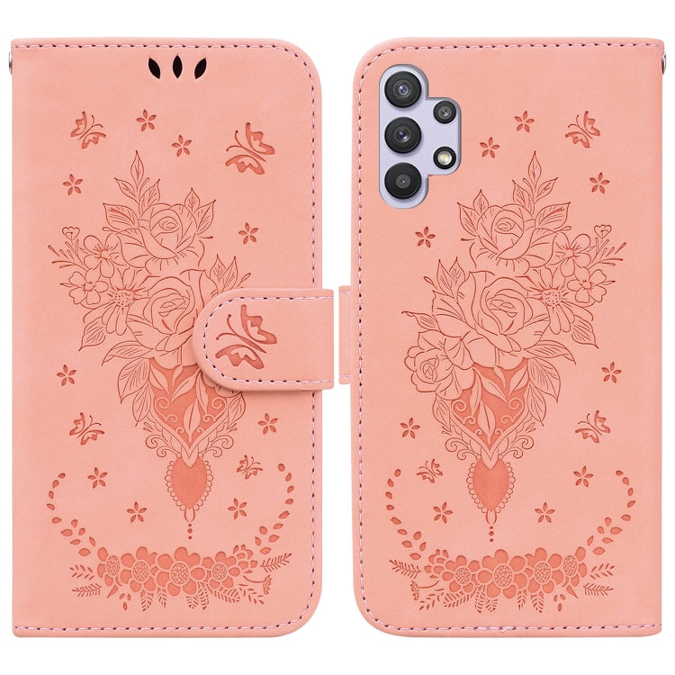 Butterfly Rose Embossed Leather Phone Case