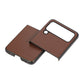 Sheep Texture Genuine Leather Phone Case, For Samsung Galaxy Z Flip4
