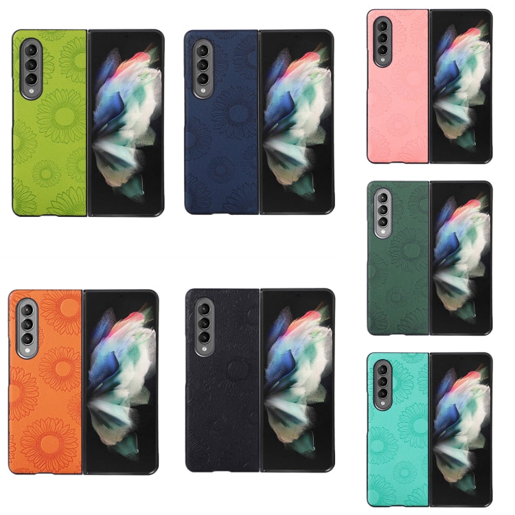 Sunflower Pattern PU+TPU+PC Shockproof Phone Case, For Samsung Galaxy Z Fold4