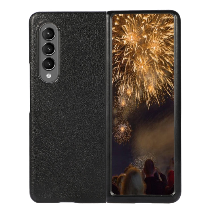 Two-color Litchi Texture PU Phone Case, For Samsung Galaxy Z Fold4