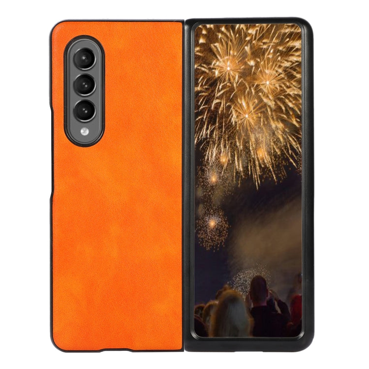 Two-color Litchi Texture PU Phone Case, For Samsung Galaxy Z Fold4