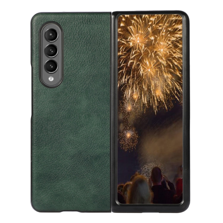 Two-color Litchi Texture PU Phone Case, For Samsung Galaxy Z Fold4