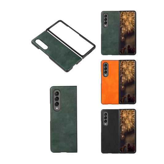 Two-color Litchi Texture PU Phone Case, For Samsung Galaxy Z Fold4