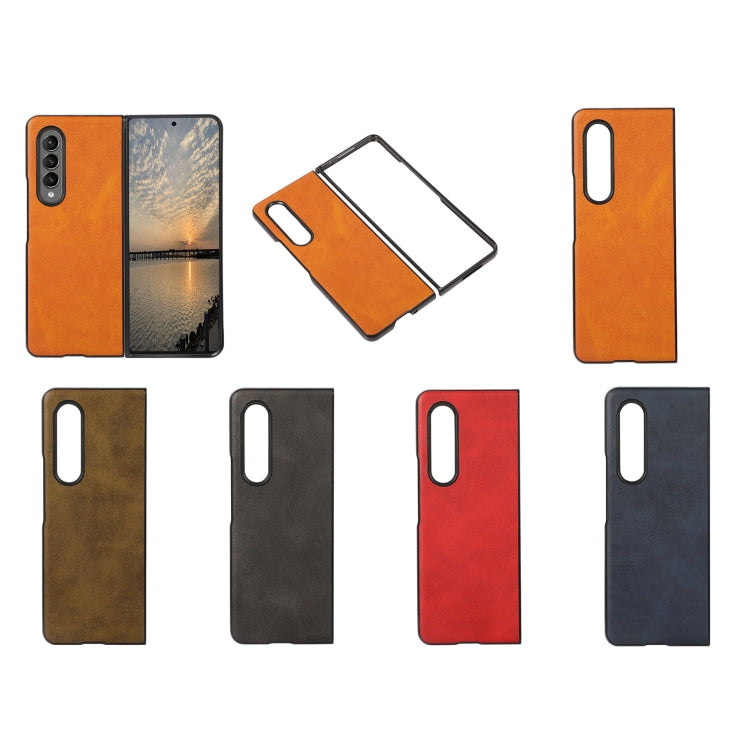 Two-color Calf Texture Shockproof Phone Case, For Samsung Galaxy Z Fold4