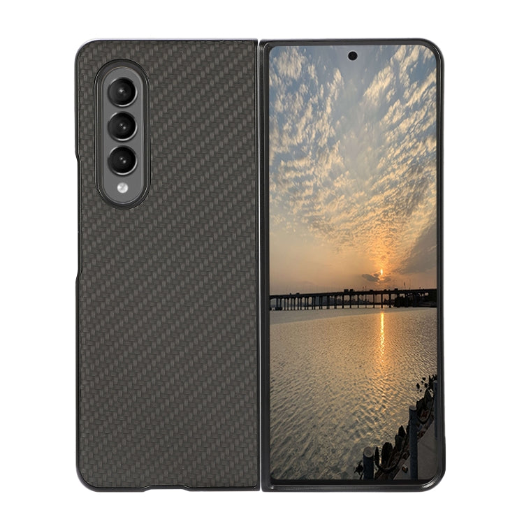 Carbon Fiber Texture PU Leather Phone Case, For Samsung Galaxy Z Fold4