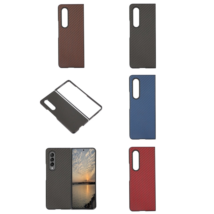 Carbon Fiber Texture PU Leather Phone Case, For Samsung Galaxy Z Fold4