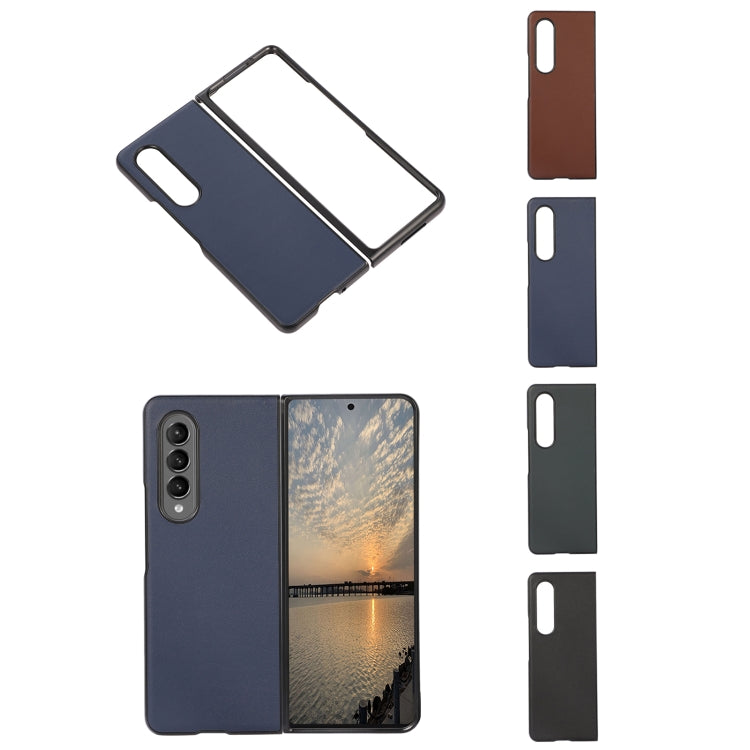 Sheep Texture Genuine Leather Phone Case, For Samsung Galaxy Z Fold4