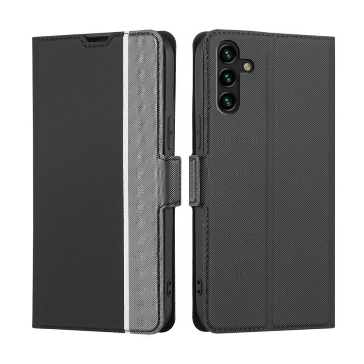 Twill Texture Side Button Leather Phone Case